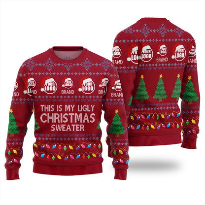 Personalized Logo Ugly Sweater Red