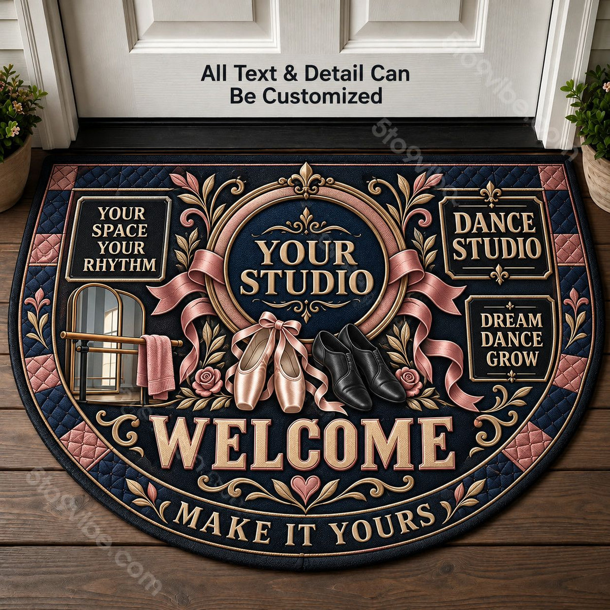Personalized Dance Studio Personalized Half Round Mat | 5To9Vibe
