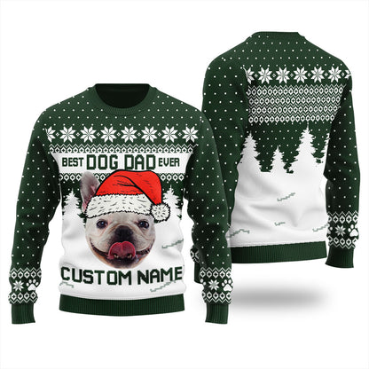 Personalized Dog Dad Christmas Sweater For Men