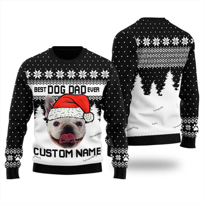Personalized Dog Dad Christmas Sweater For Men