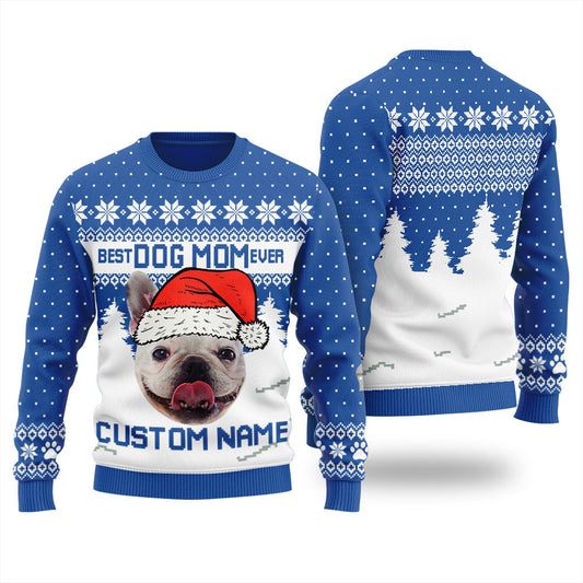 Personalized Dog Mom Ugly Christmas Sweater For Women