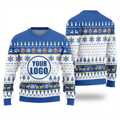 Personalized Face And Logo Funny Xmas Women Sweater With Preview