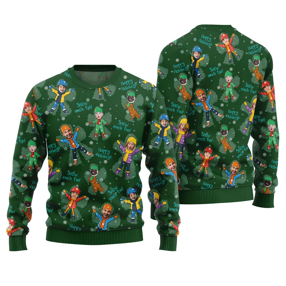 Personalized Face Ugly Holiday Sweater For Family And Friend