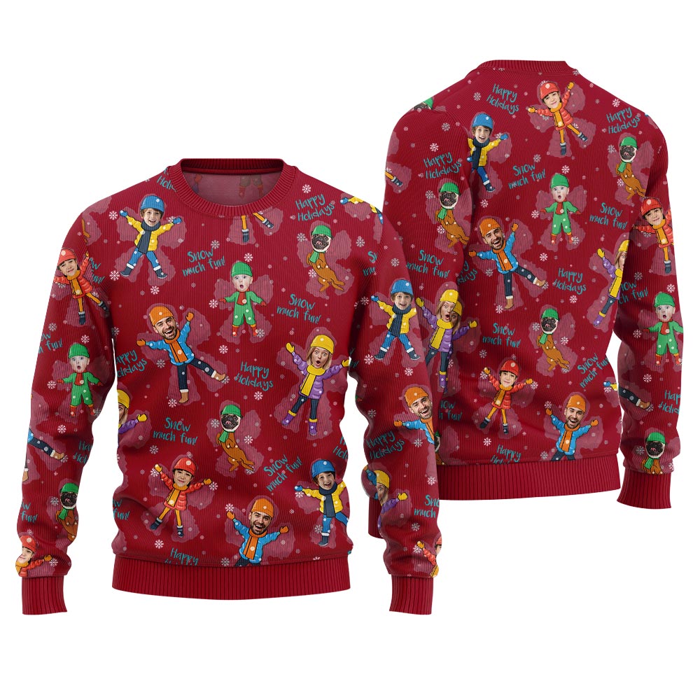 Personalized Face Ugly Holiday Sweater For Family And Friend