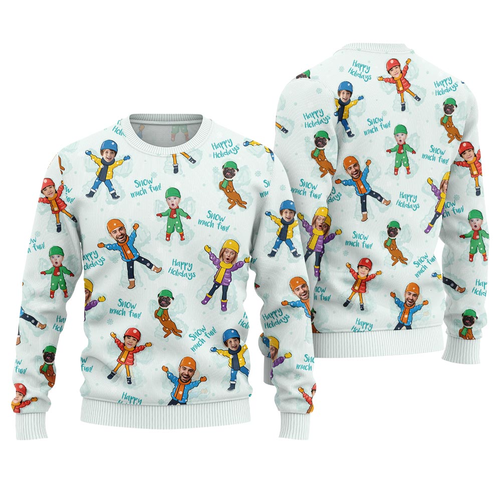 Personalized Face Ugly Holiday Sweater For Family And Friend