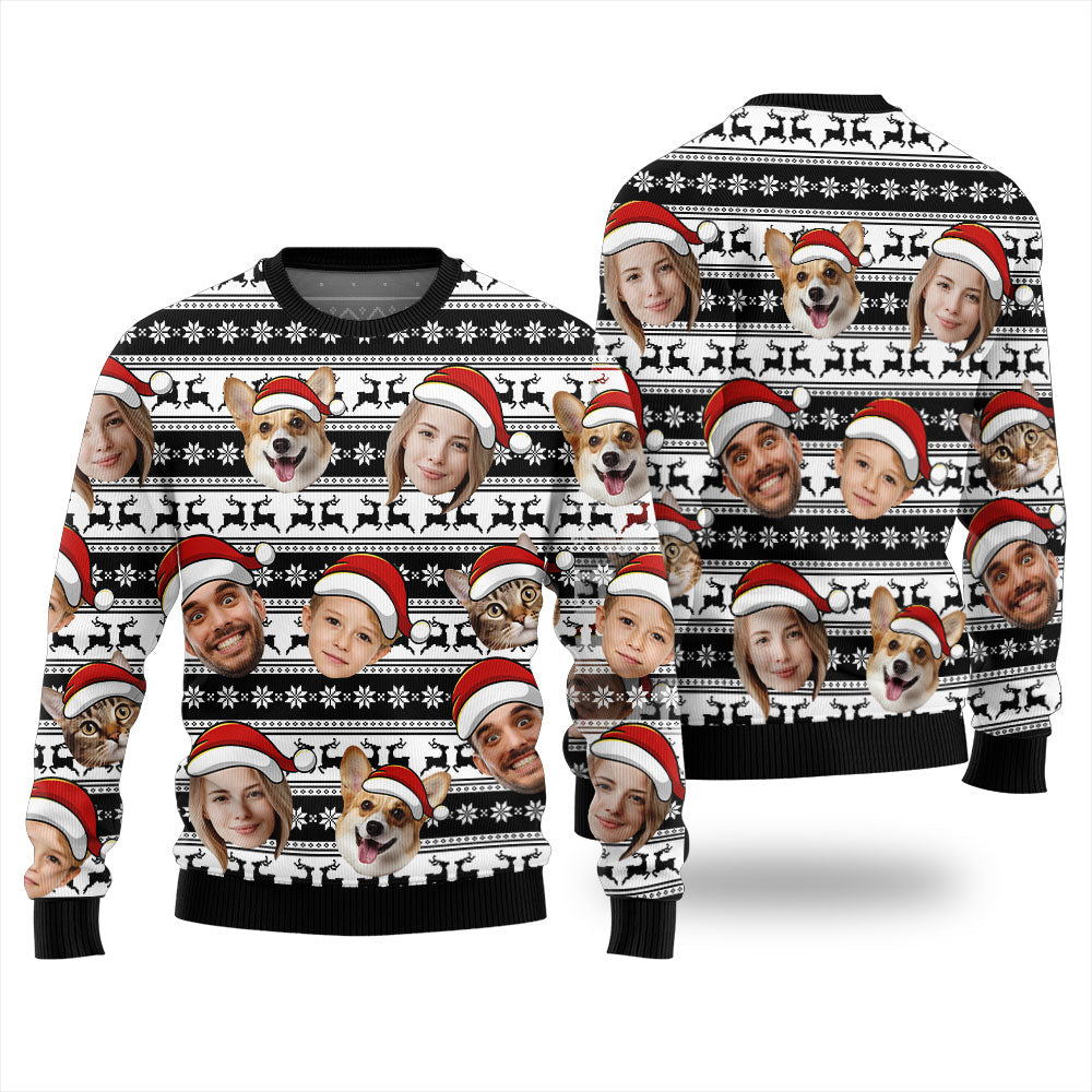 Personalized Face With Pet Ugly Xmas Sweater