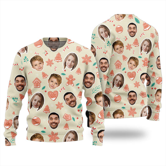 Personalized Faces Xmas Sweater For Your Family