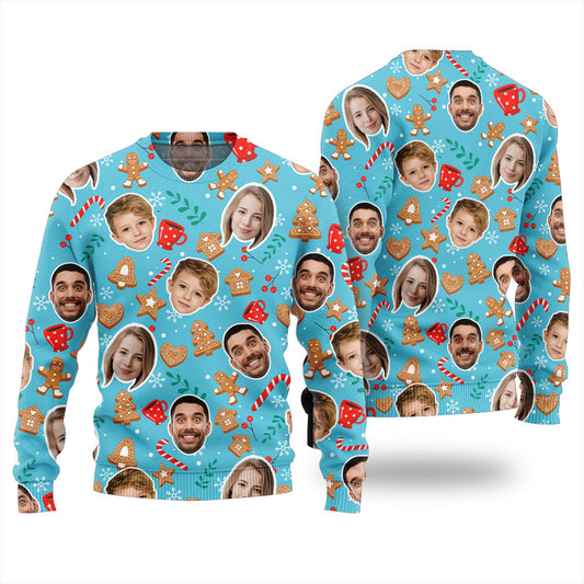Personalized Family Faces Holiday Ugly Christmas Sweater