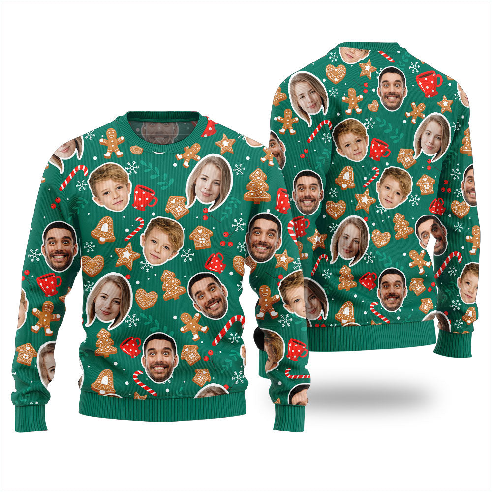 Personalized Family Faces Holiday Ugly Christmas Sweater