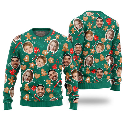 Personalized Family Faces Holiday Ugly Christmas Sweater