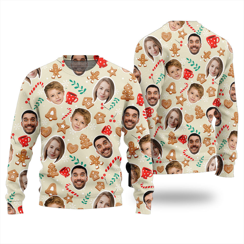 Personalized Family Faces Holiday Ugly Christmas Sweater