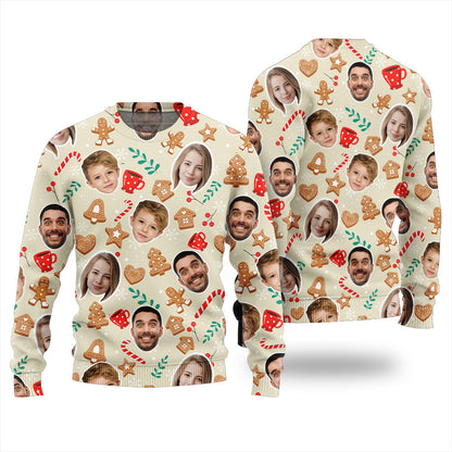 Personalized Family Faces Holiday Ugly Christmas Sweater