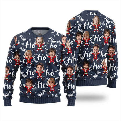 Personalized Family Faces Ugly Christmas Sweater For Men