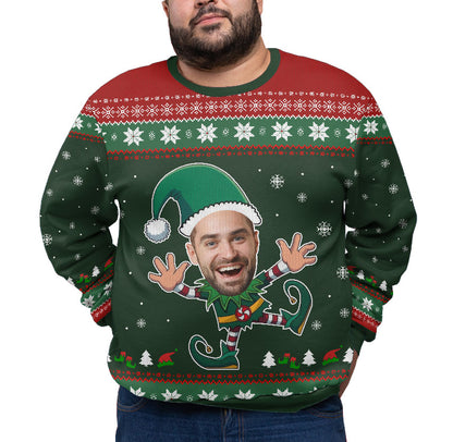 Personalized Funny Face Plus Size Christmas Sweater Adults