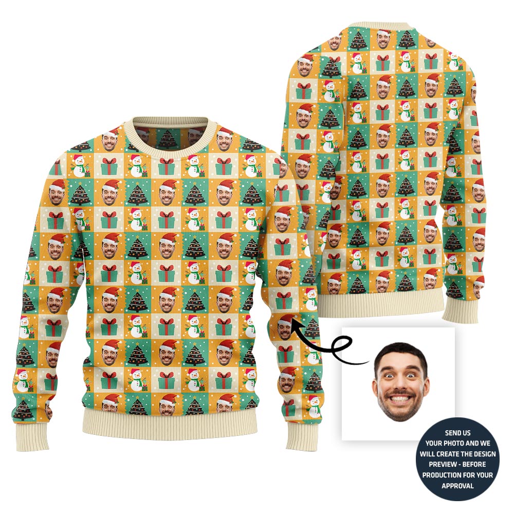 Personalized Funny Face Ugly Christmas Sweater