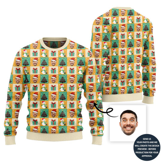 Personalized Funny Face Ugly Christmas Sweater