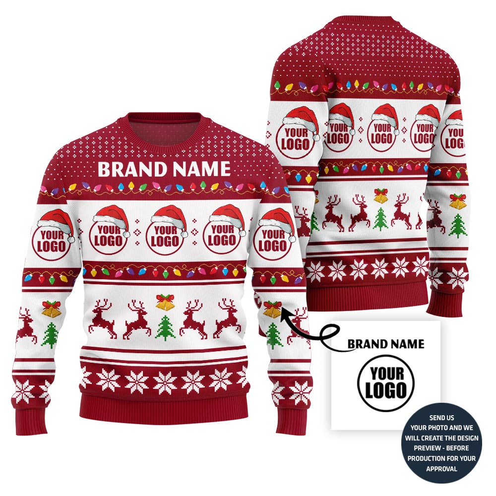 Personalized Logo And Brand Name Ugly Xmas Sweater