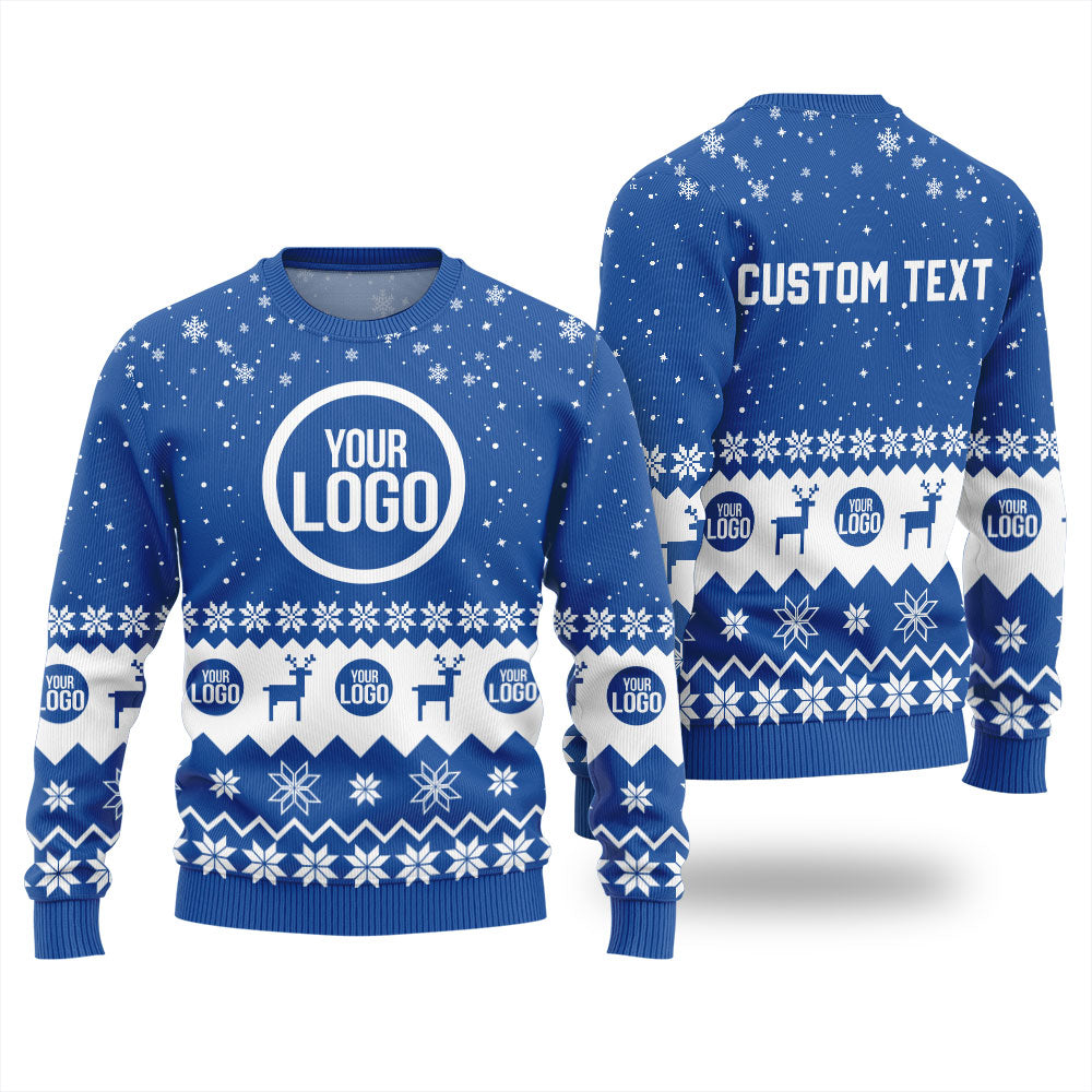 Personalized Logo And Text For Company Funny Holiday Sweater