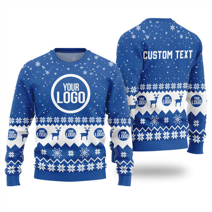 Personalized Logo And Text For Company Funny Holiday Sweater
