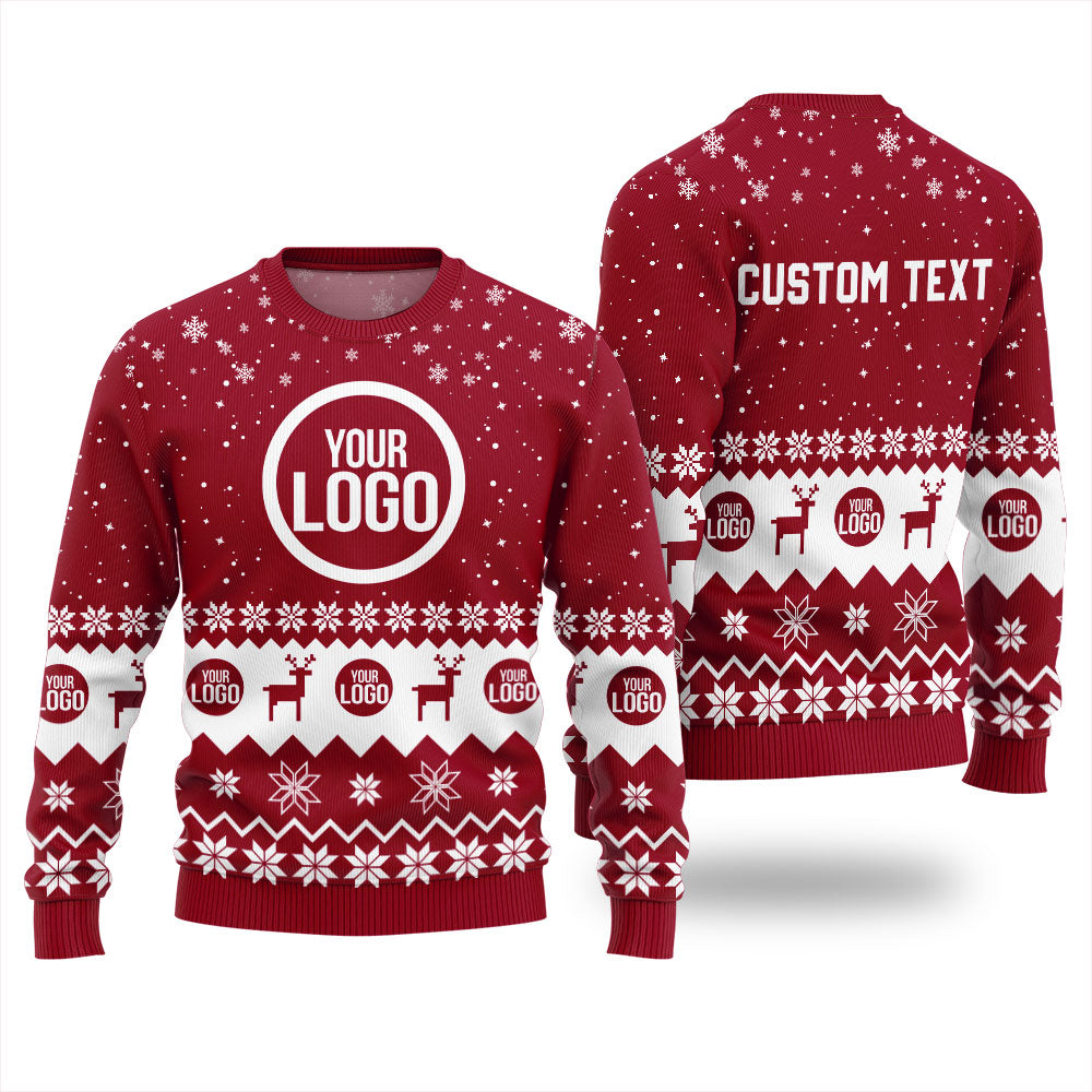 Personalized Logo And Text For Company Funny Holiday Sweater