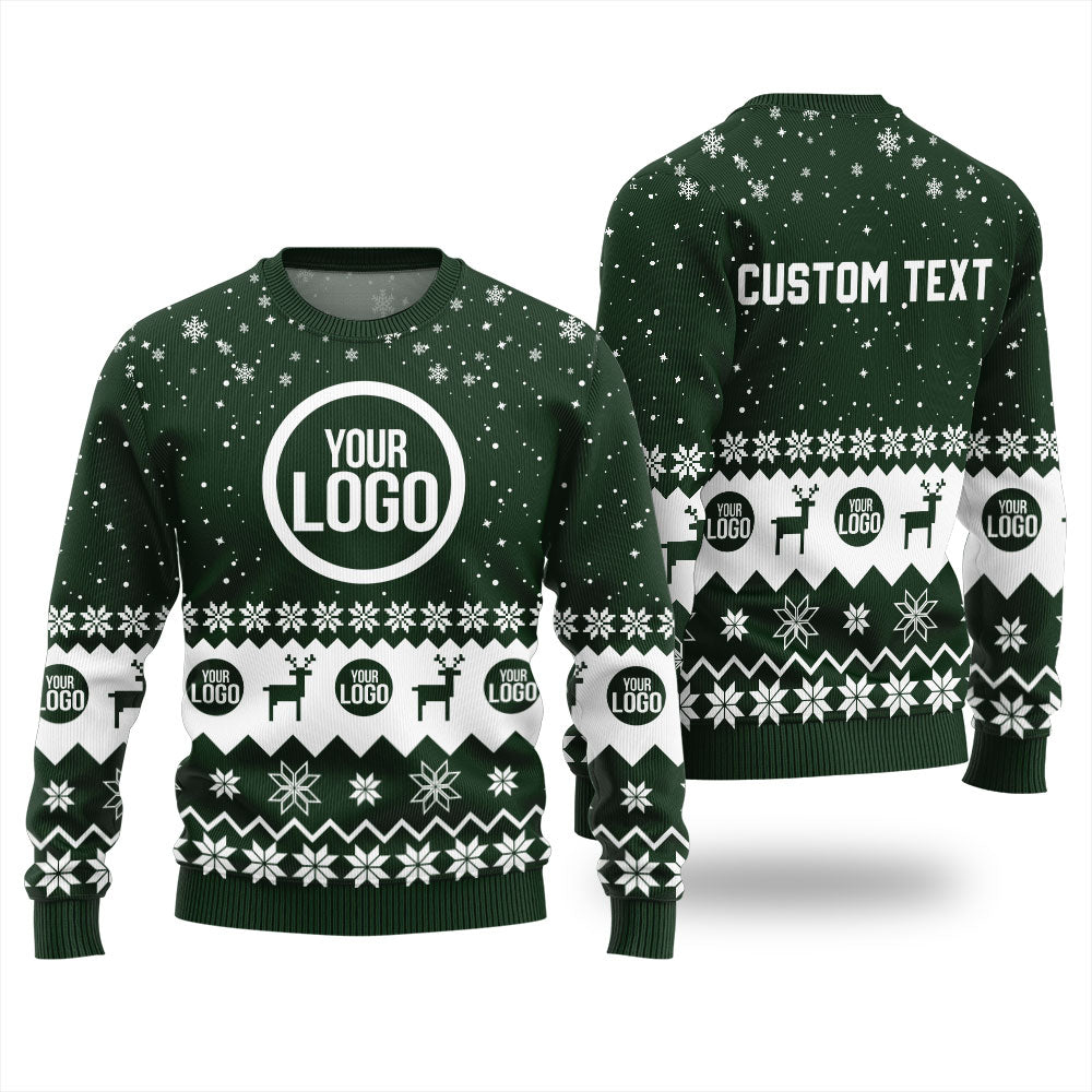 Personalized Logo And Text For Company Funny Holiday Sweater