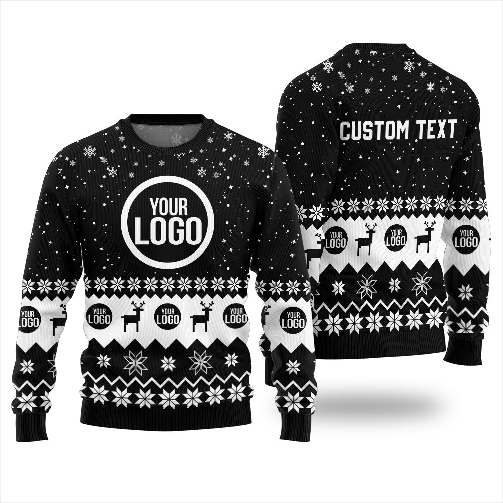 Personalized Logo And Text For Company Funny Holiday Sweater