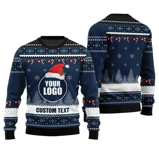 Personalized Logo And Text Ugly Xmas Sweater
