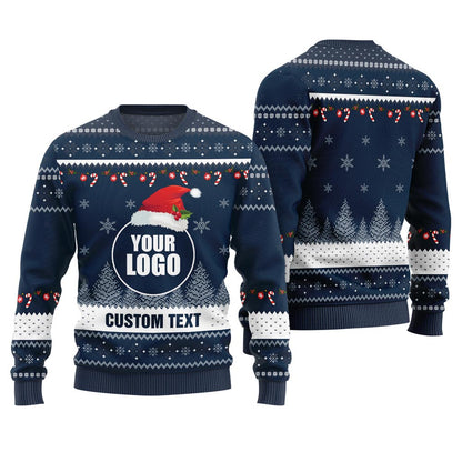 Personalized Logo And Text Ugly Xmas Sweater