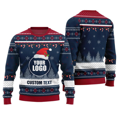 Personalized Logo And Text Ugly Xmas Sweater