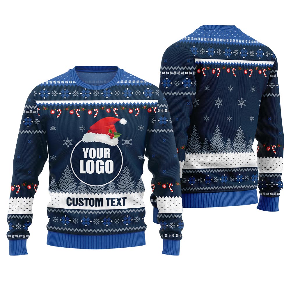 Personalized Logo And Text Ugly Xmas Sweater