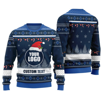 Personalized Logo And Text Ugly Xmas Sweater
