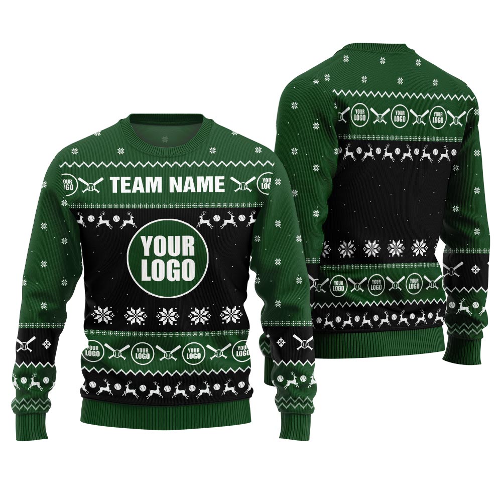 Personalized Logo Baseball Team Ugly Sweater For Women