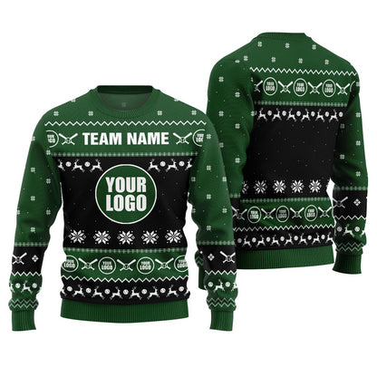 Personalized Logo Baseball Team Ugly Sweater For Women