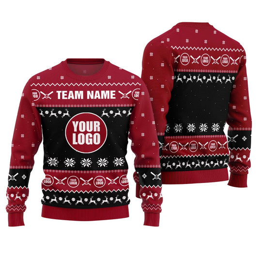 Personalized Logo Baseball Team Ugly Sweater For Women
