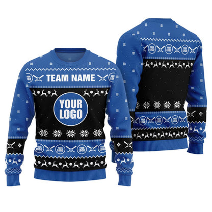 Personalized Logo Baseball Team Ugly Sweater For Women
