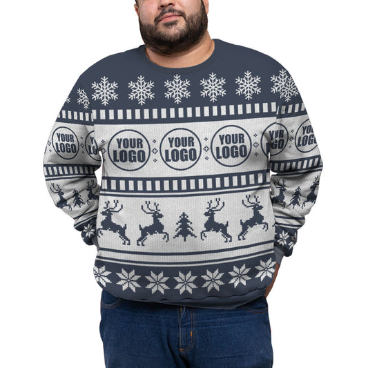 Personalized Logo For Business Plus Size Classic Xmas Sweater