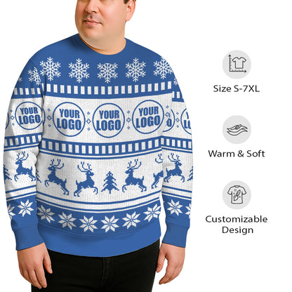 Personalized Logo For Business Plus Size Classic Xmas Sweater