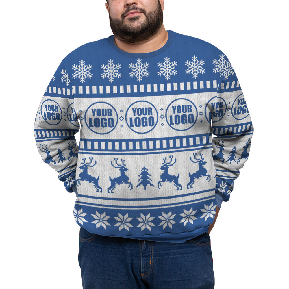 Personalized Logo For Business Plus Size Classic Xmas Sweater