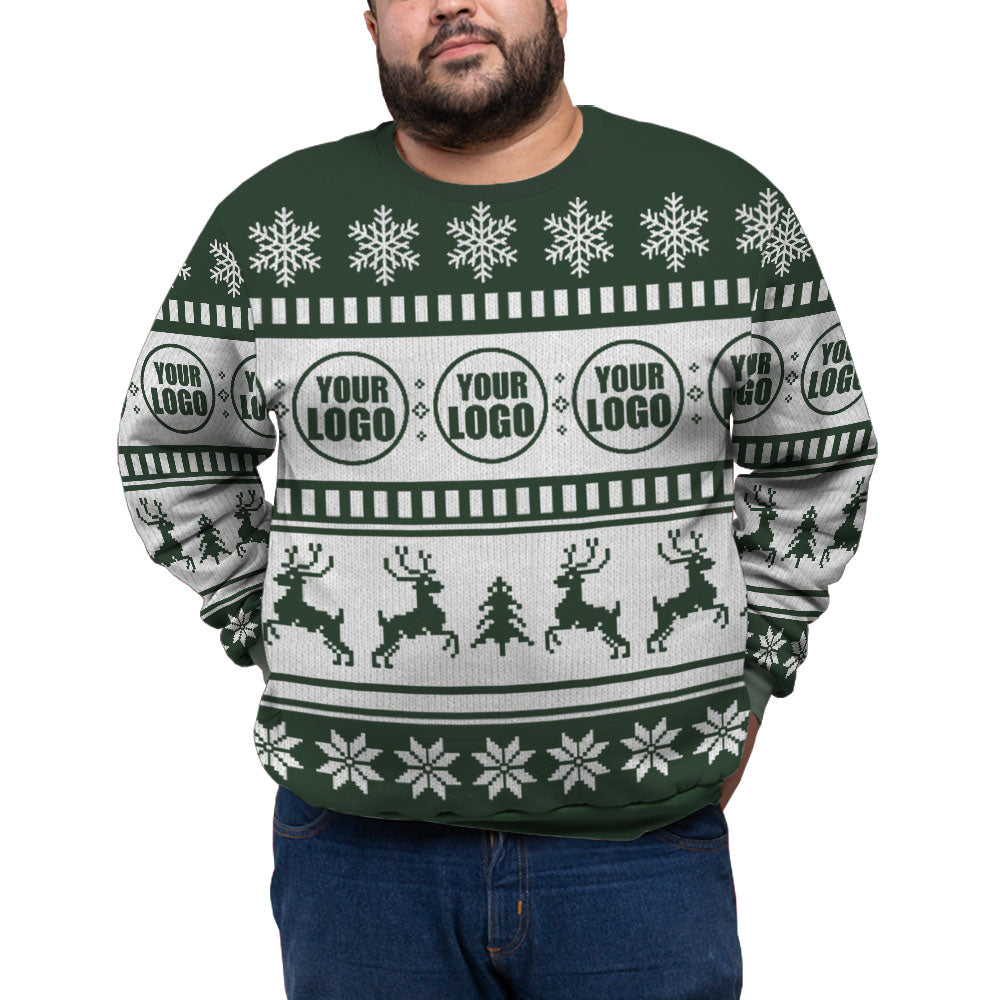 Personalized Logo For Business Plus Size Classic Xmas Sweater