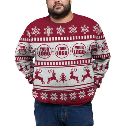 Personalized Logo For Business Plus Size Classic Xmas Sweater