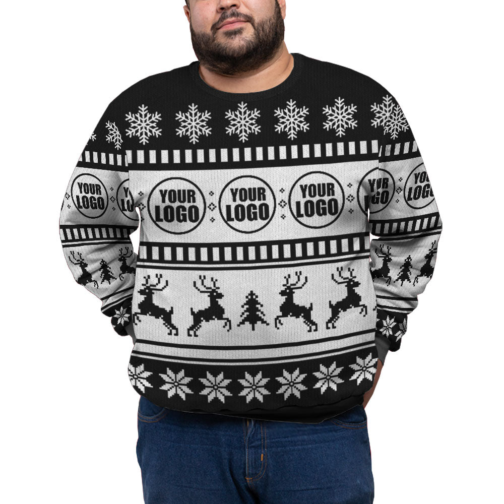 Personalized Logo For Business Plus Size Classic Xmas Sweater