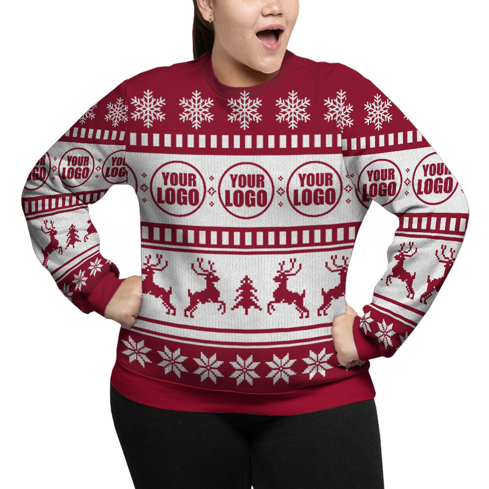 Personalized Logo For Business Plus Size Classic Xmas Sweater
