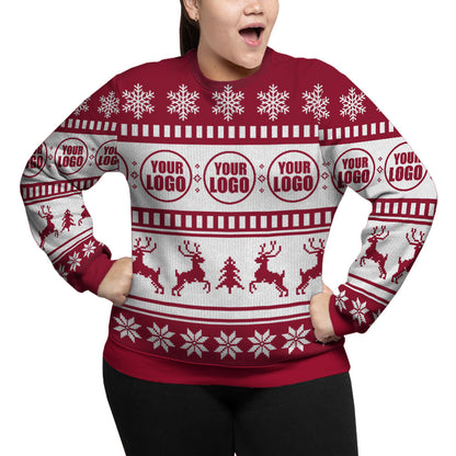 Personalized Logo For Business Plus Size Classic Xmas Sweater
