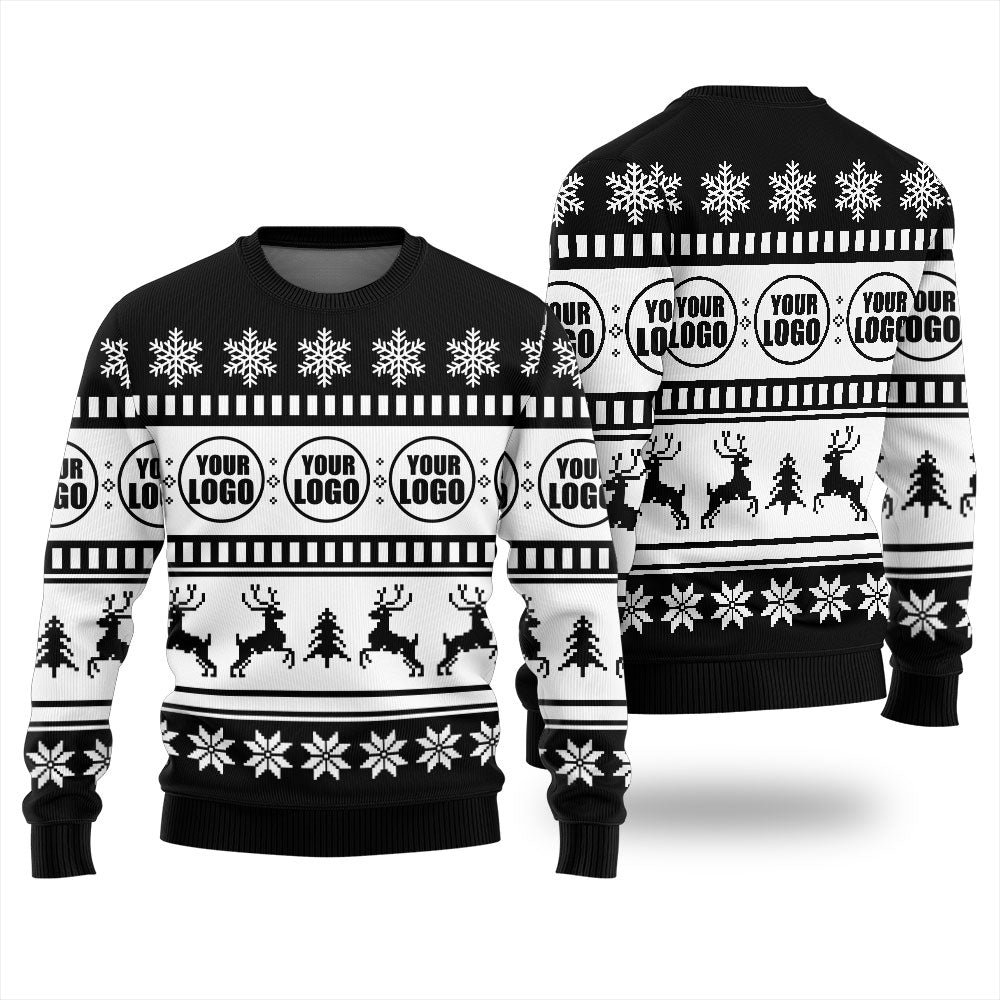 Personalized Logo For Business Plus Size Classic Xmas Sweater
