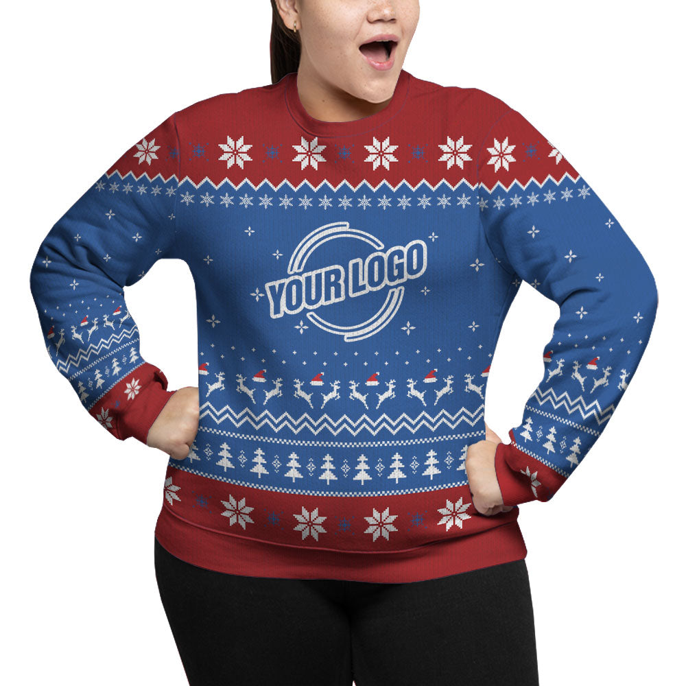Personalized Logo For Business Plus Size Xmas Sweater