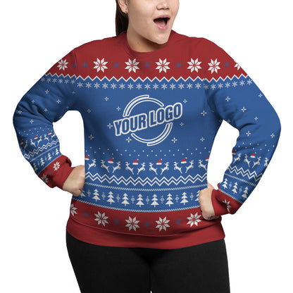 Personalized Logo For Business Plus Size Xmas Sweater