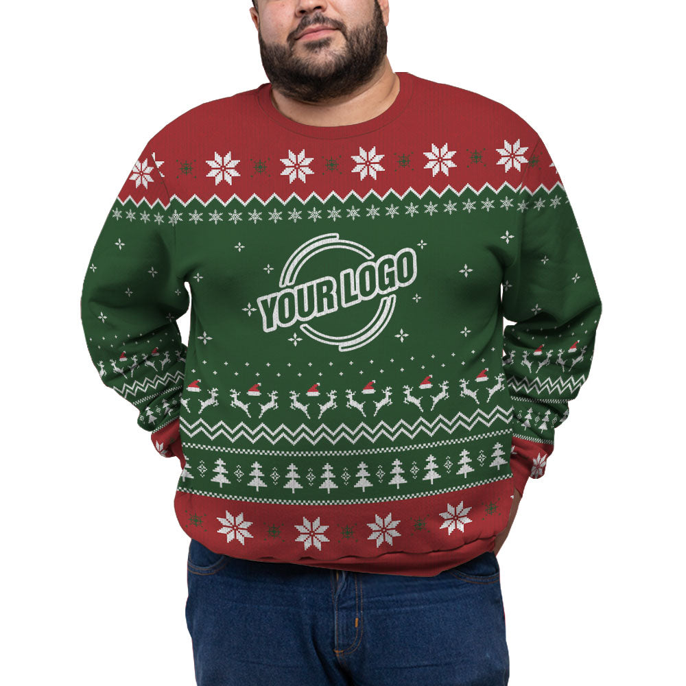Personalized Logo For Business Plus Size Xmas Sweater