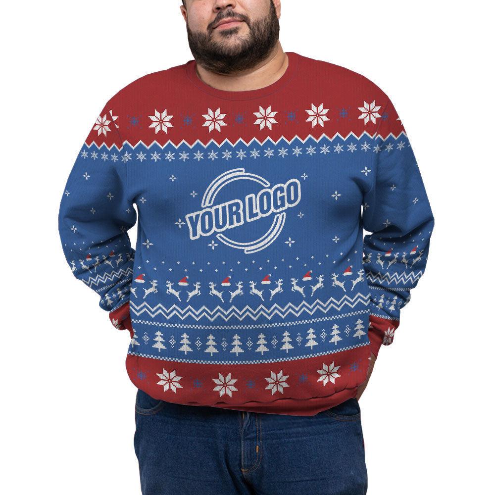 Personalized Logo For Business Plus Size Xmas Sweater