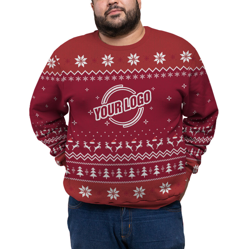 Personalized Logo For Business Plus Size Xmas Sweater