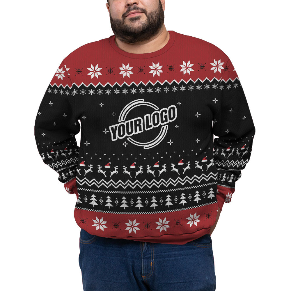 Personalized Logo For Business Plus Size Xmas Sweater